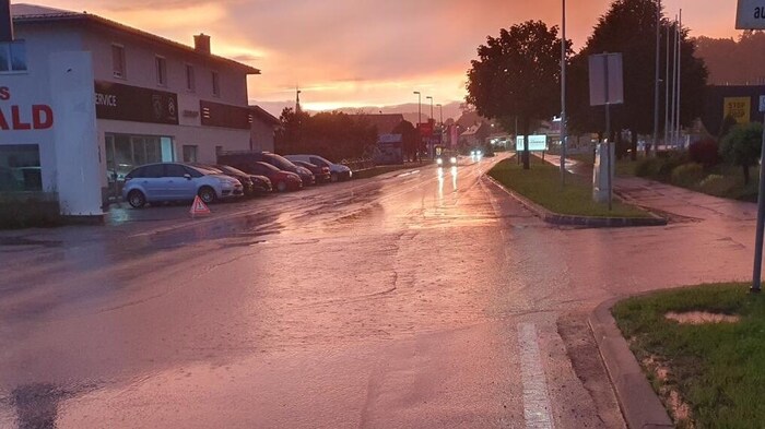 Der Himmel färbte sich in Voitsberg rosa.
