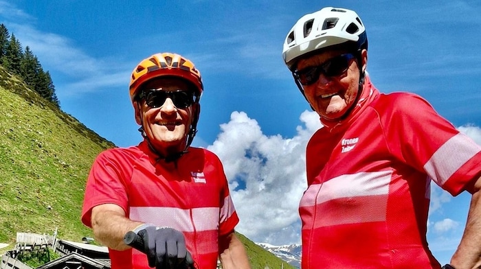 The cycling duo Franz Posch and Toni Silberberger (right)