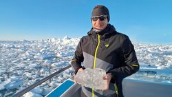 Eine vielsagende Trophäe – allerdings nur für einen Schnappschuss, die Medaille für den 7. Platz ...