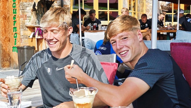 Good friends from the Sturm days: Manchester star Rasmus Höjlund and Alex Prass (Bild: Pail Sepp/Sepp Pail)