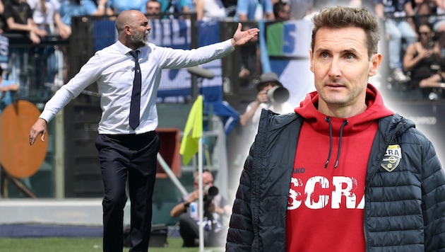 Lazio hat sich von Igor Tudor (l.) getrennt. Miroslav Klose (r.) zählt zum Kandidatenkreis um die Nachfolge. (Bild: AP ( via APA) Austria Presse Agentur/ASSOCIATED PRESS, GEPA Pictures )