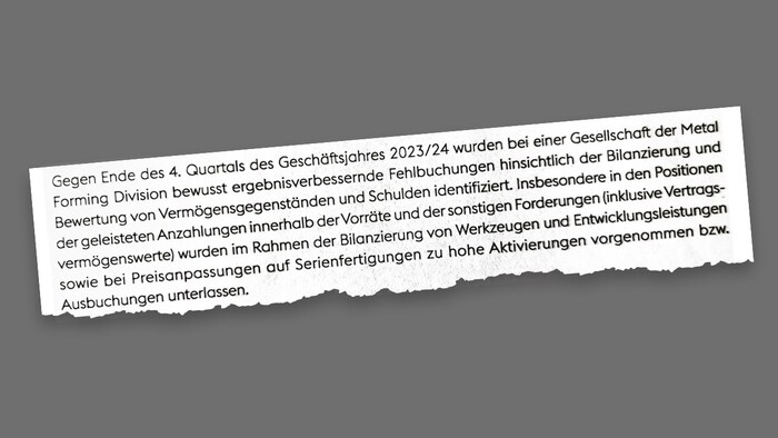 So wies die voestalpine im Geschäftsbericht 2023/24 auf die Bilanzskandal-Causa hin.