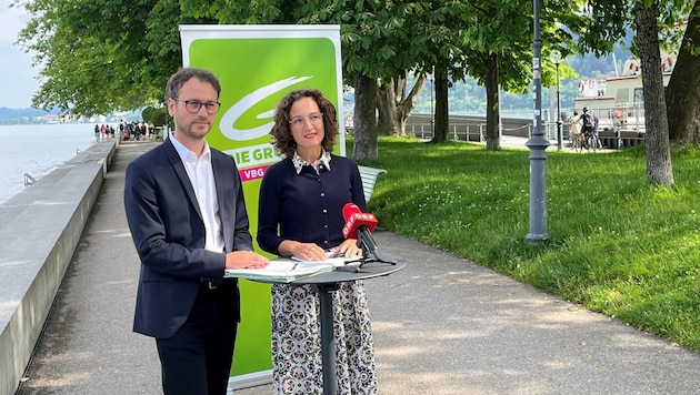 Daniel Zadra and Eva Hammerer agree on who will lead the Green Party in the future. (Bild: SoS)