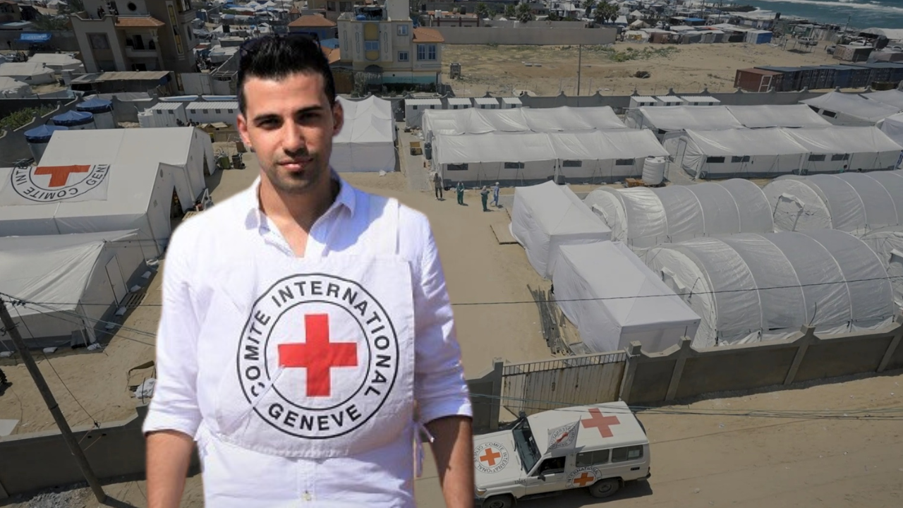 Hisham Mhanna 2019 óta dolgozik az ICRC-nek, és Rafahban él. (Bild: krone.tv/ICRC)