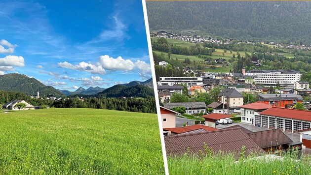 Faistenau (left) is classified higher than the transport hub and hospital town of Schwarzach (right). (Bild: Krone KREATIV/Eva Huber,GerhardSchiel,)