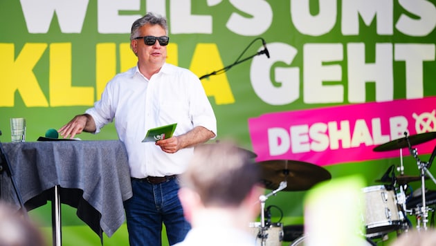 A 62 éves Werner Kogler 2017. október 17. óta a Zöldek szövetségi szóvivője. (Bild: APA/EVA MANHART)
