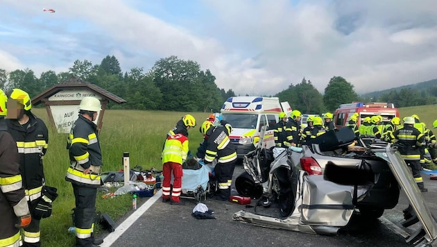 The head-on collision occurred after the Köstendorf bridge. (Bild: FF St. Stefan)