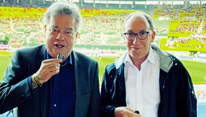 Fußballmäuse-Minister Kogler und Rauch (re.)