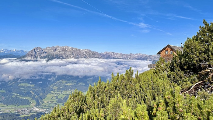 The Werfener Hütte in the Tennengebirge mountains