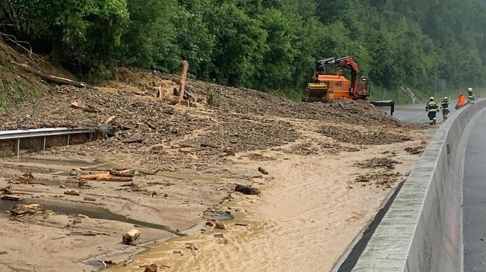 One of the mudslides on the A9