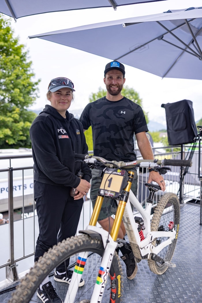 Marco Schwarz (right) was impressed by the skills of Vali Höll.