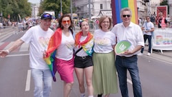 Johannes Rauch, Alma Zadić, Lena Schilling, Leonore Gewessler, Werner Kogler (die Grünen)
