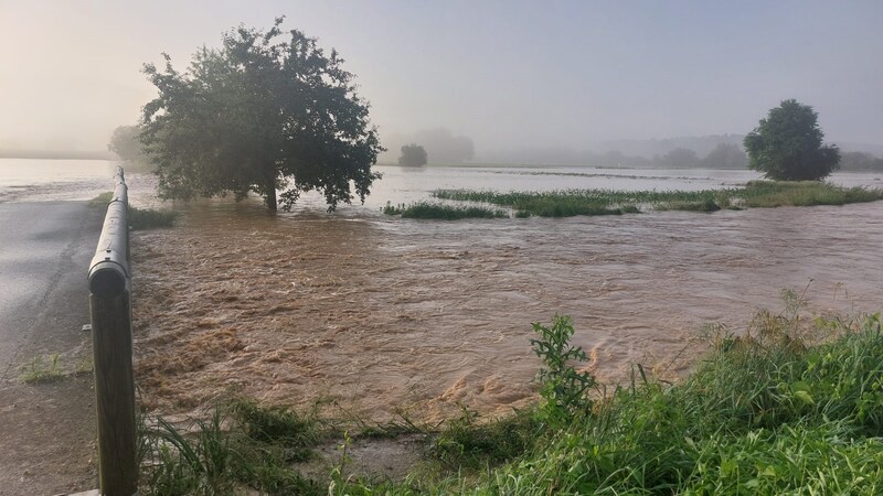 Heftige Überflutungen in Burgau. (Bild: zVg)