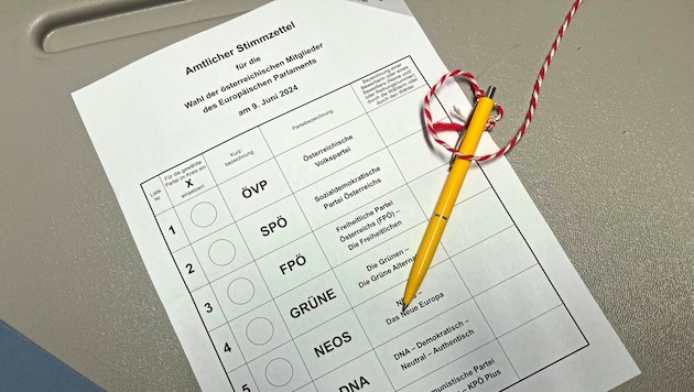 So sieht der Wahlzettel bei der Europawahl aus.