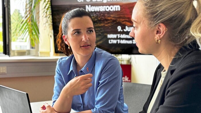 Jasmin Puchwein in discussion with Matea Nikolic at SPÖ headquarters: "The result was already on ...