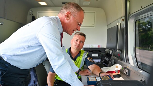 Interior Minister Gerhard Karner was present at a check.