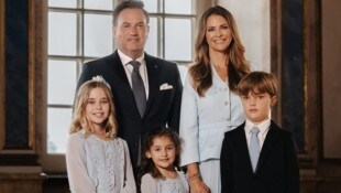 Prinzessin Madeleine von Schweden mit ihrem Ehemann Chris O‘Neill und den Kindern Prinzessin Leonore (10), Prinzessin Adrienne (6) und Prinz Nicolas (8)  (Bild: Photo: Clément Morin/The Royal Court of Sweden)