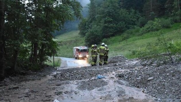 The Abtenau fire department was also in action on Sunday. (Bild: Feuerwehr Abtenau)