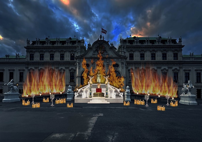 Mit Licht- und Videoeffekten und einem aufwendigen Bühnenbild wird das Belvedere zur ...