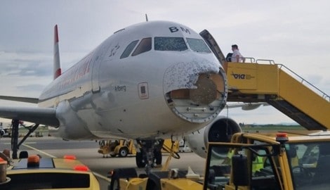 Ein Airbus A320  war im Juli 2024 in der Steiermark in eine Gewitterzelle geflogen und durch ...