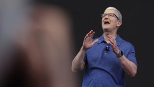 Apple-Chef Tim Cook präsentierte zum Auftakt der WWDC die neue „Apple Intelligence“. (Bild: APA/Getty Images via AFP/GETTY IMAGES/JUSTIN SULLIVAN)