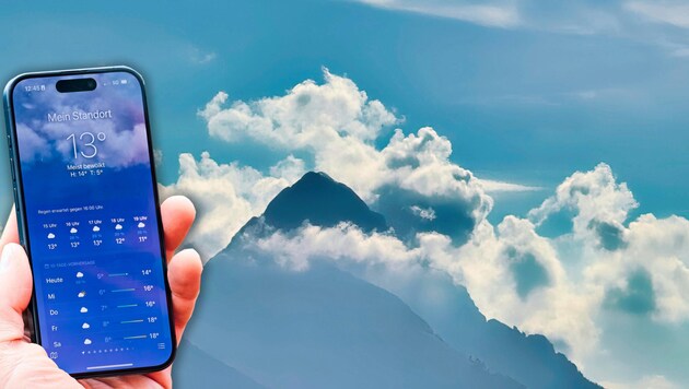 Wetter-Apps können hilfreich sein, aber gerade Bergsteiger und Wanderer sollten lieber viel öfter zum Himmel blicken, um zu wissen, was sich über ihnen zusammenbraut.  (Bild: Wallner Hannes)