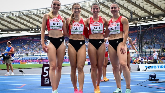 Austria's women's relay team put in a strong performance. (Bild: Thomas Windestam)