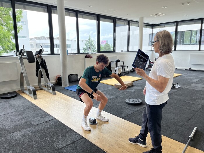 Wafler during strength training in Südstadt. 