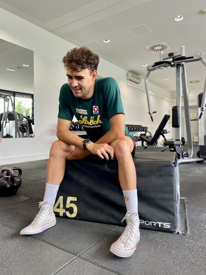 Tim Wafler recovers after an intensive training session.