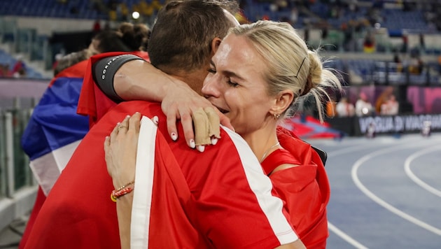 Tears of joy for Victoria Hudson (Bild: GEPA pictures)