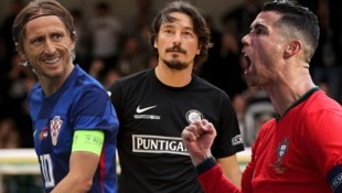 Luka Modric, Ivica Vastic und Cristiano Ronaldo (von li. nach re.)