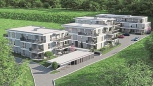 Das „Liara“-Projekt im Finkenweg umfasst 44 Wohneinheiten . (Bild: Liara, Visualisierung)