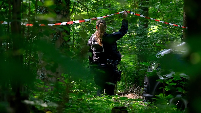 Die Kinderleiche wurde abseits der Wege tief im Unterholz entdeckt. (Bild: APA/dpa/Robert Michael)