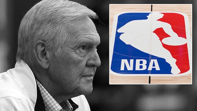 Jerry West‘s Silhouette ziert das NBA Logo – nun ist er im Alter von 86 Jahren verstorben. (Bild: Getty Images, ASSOCIATED PRESS)