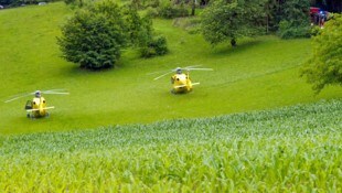 Unter anderem zwei Hubschrauber waren am Ort des schrecklichen Geschehens im Einsatz. (Bild: APA/BFVFB/C. KARNER)