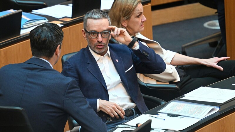 FPÖ leader Herbert Kickl in the National Council on Wednesday (Bild: APA/HELMUT FOHRINGER)