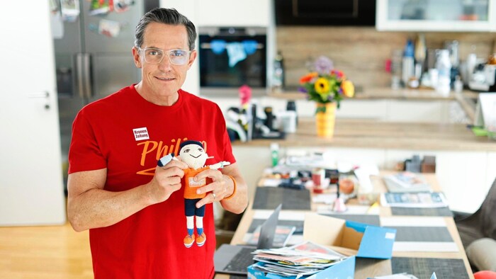Delighted with fan mail and handmade gifts from his fellow gymnasts