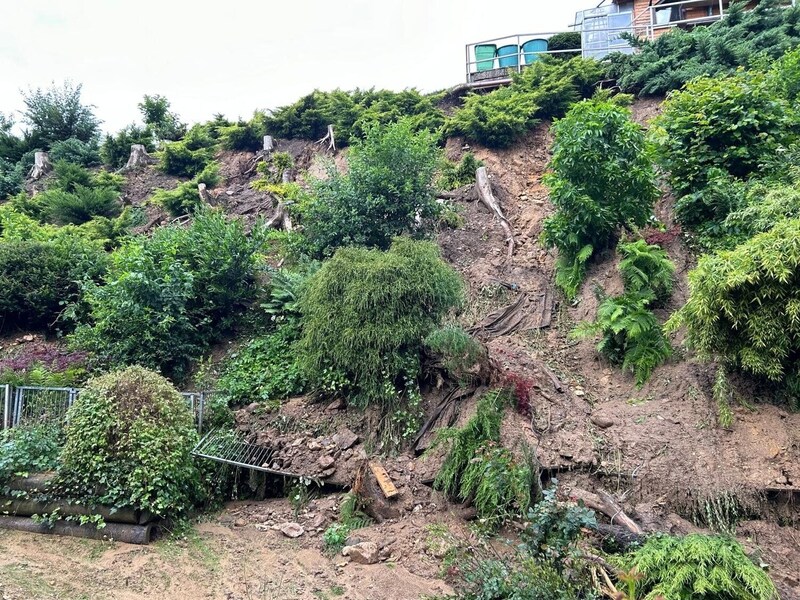 Eine von vielen Hangrutschungen – hier in St. Lorenzen am Wechsel (Bild: BFVHB/Novacek)