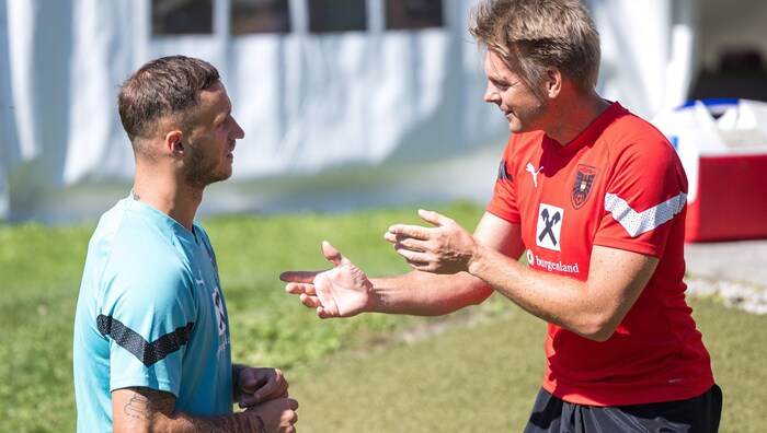Marc Gassert (re.), hier im Teamtrainingslager in Windischgarsten im September 2023 mit Marko ...