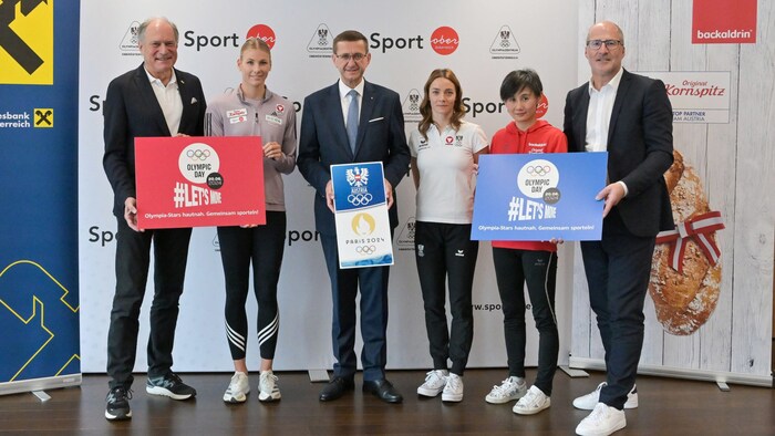Looking forward to Olympic Day with Peter Mennel, Verena Mayr, Markus Achleitner, Bettina Plank, ...