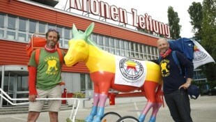 Besuch bei der „Krone“ in Wien: Michael Oberhauser und Tobias Monte wieder auf Tour.