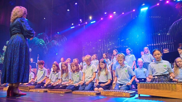 Der Chor musik-experimente-integrativ Plus der privaten Volksschule St. Ursula.
