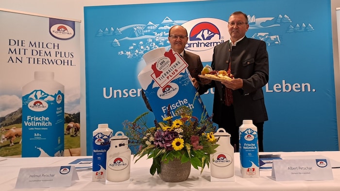 Helmut Petschar, Geschäftsführer der Kärntnermilch, und Obmann Albert Petschar: „2023 war ein herausforderndes Jahr, aber wir können uns dennoch über ein positives Ergebnis freuen.“