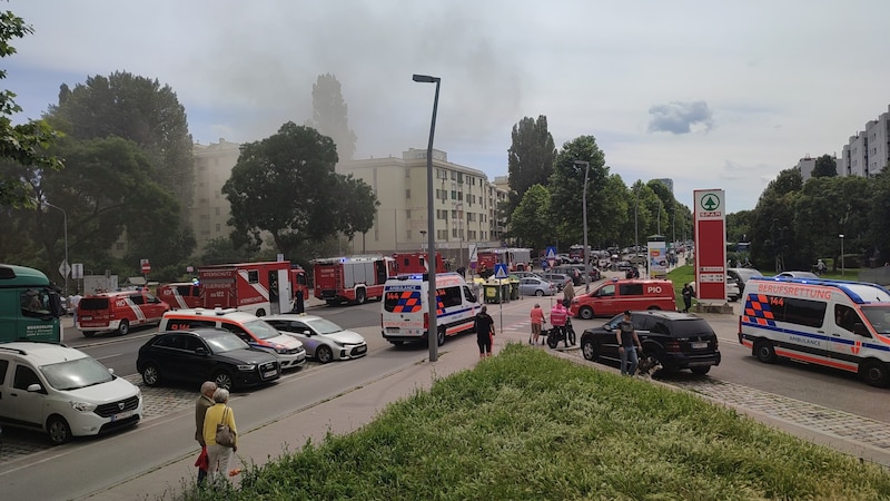 Rund 270 Wohnungen sind in dem Gemeindebau, wo am Freitag ein Feuer im Keller ausbrach. (Bild: Leserreporter)