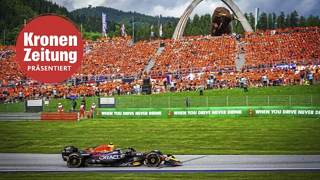 Auch 2023 triumphierte Max Verstappen in der Steiermark, feierte in Spielberg seinen fünften Sieg. Heuer kann er sich wieder auf tausende treue Fans freuen, die anreisen werden. (Bild: Krone KREATIV/Sepp Pail)