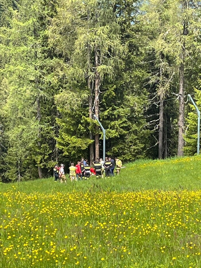 Der Pilot wurde beim Sturz auf die Wiese schwer verletzt.