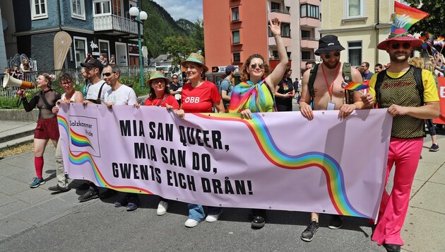 Das Transparent transportierte die Kernbotschaft (Bild: Marion Hörmandinger)