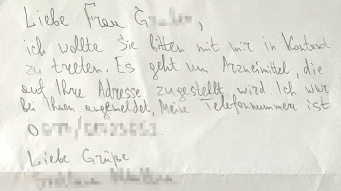 Einer der unbekannten Mitbewohner schrieb Frau G. und bat um Kontaktaufnahme. 