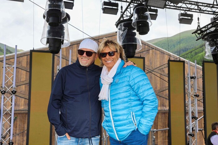 Dj Ötzi and Hansi Hinterseer in good spirits during rehearsals.