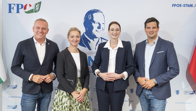 Mario Kunasek, Eva Maria Kroismayr-Baier, Nicole Sunitsch und Hannes Amesbauer